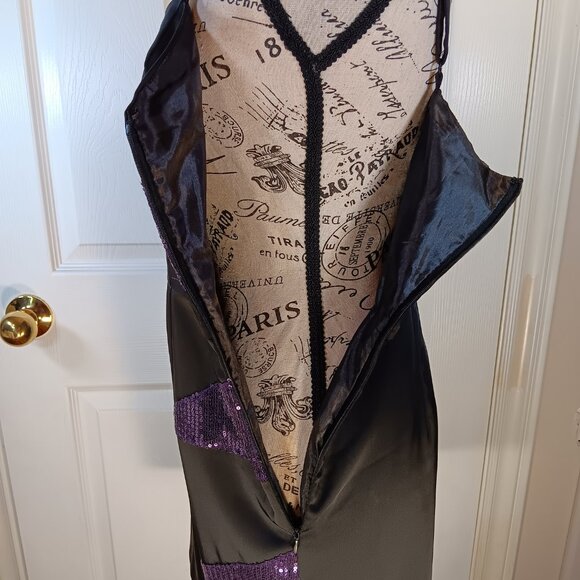 Forever 21 NWOT Black Purple Sequins Cocktail Formal Mini Dress Women's Size M - Picture 4 of 16